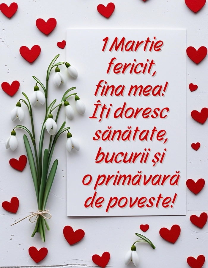 Imagini cu felicitări de 1 Martie pentru Fină: Ghiocei