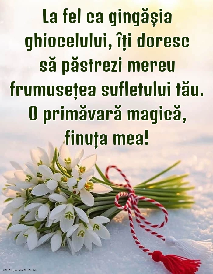 Imagini cu felicitări de 1 Martie pentru Fină: Ghiocei