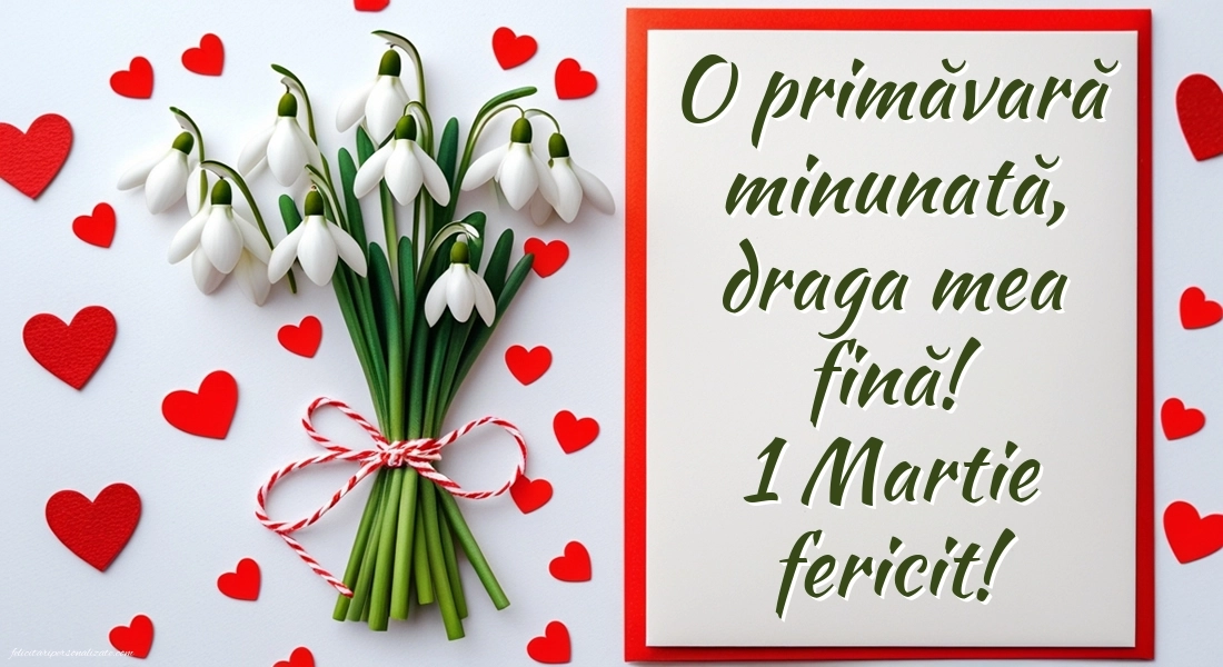 Imagini cu felicitări de 1 Martie pentru Fină: Ghiocei