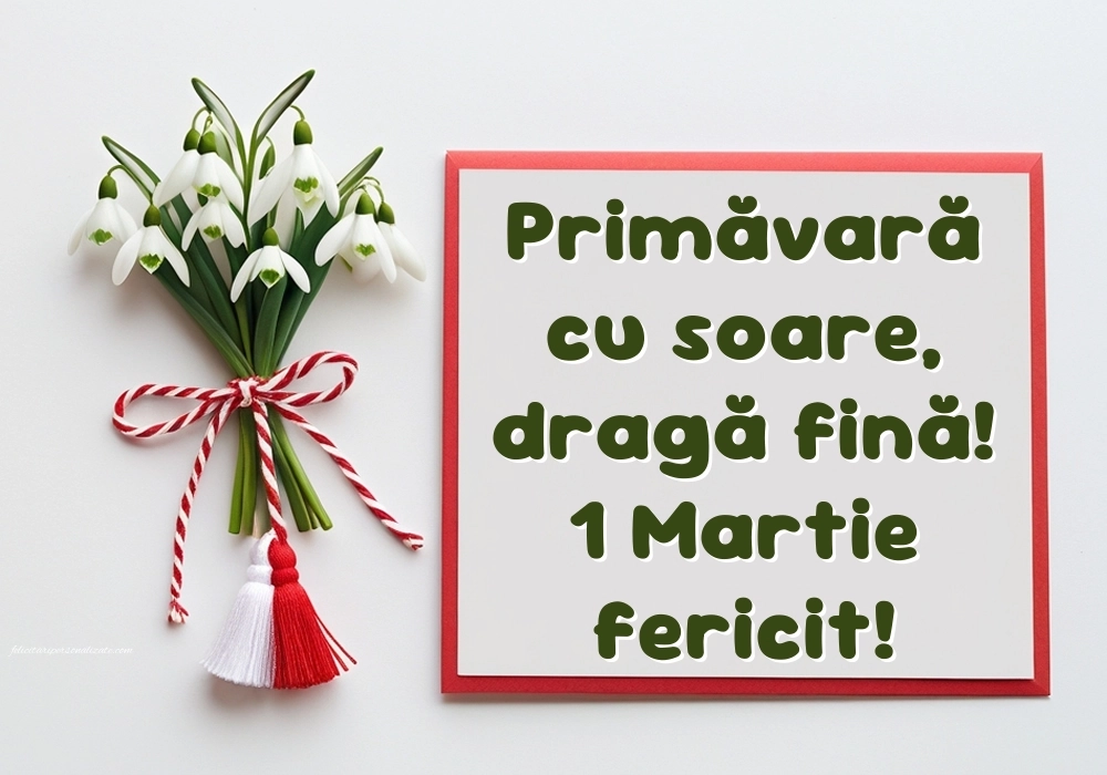 Imagini cu felicitări de 1 Martie pentru Fină: Ghiocei