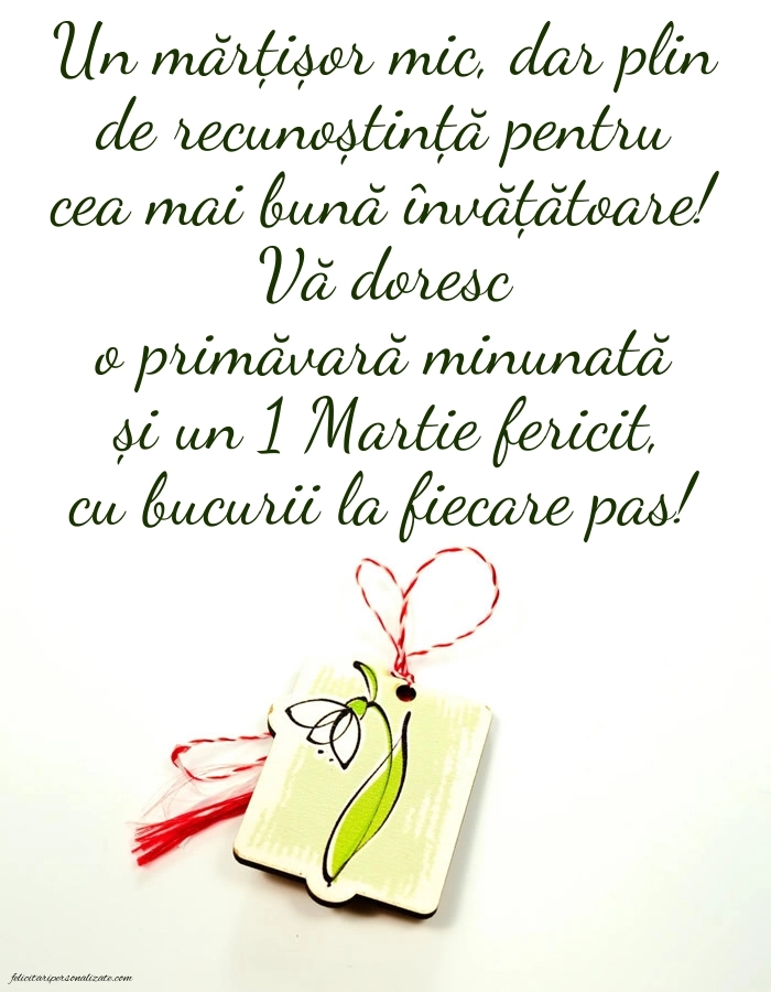 Imagini cu felicitări de 1 Martie pentru Învățătoare: Ghiocei