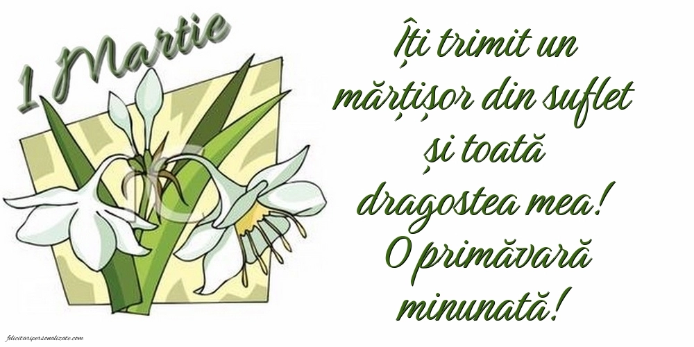 Imagini cu felicitări de 1 Martie pentru Mama: Ghiocei