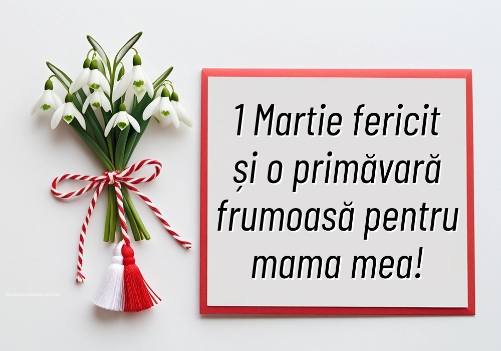 Imagini cu felicitări de 1 Martie pentru Mama: Ghiocei