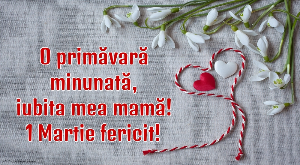 Imagini cu felicitări de 1 Martie pentru Mama: Ghiocei