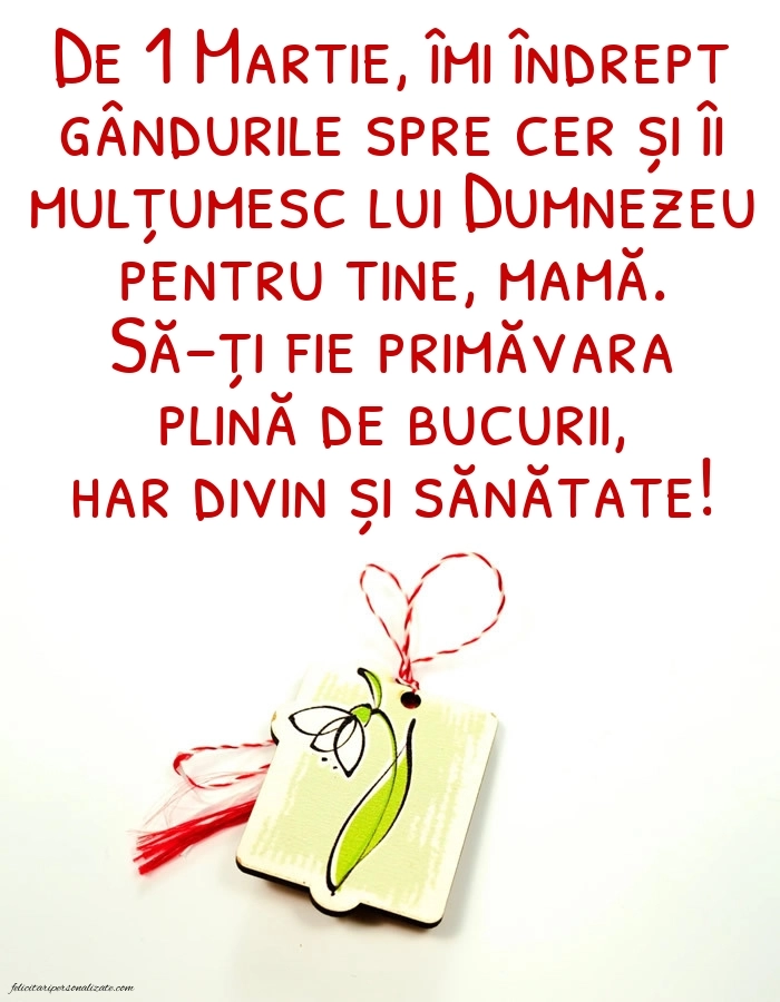 Imagini cu felicitări de 1 Martie pentru Mama: Ghiocei
