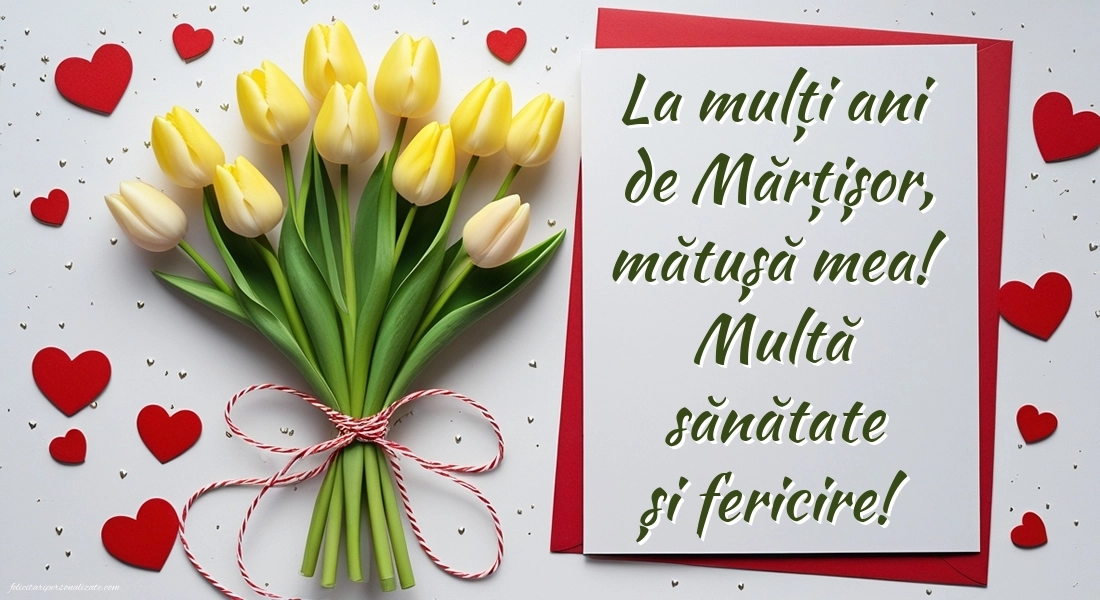 Imagini cu felicitări de 1 Martie pentru Mătușă: Lalele