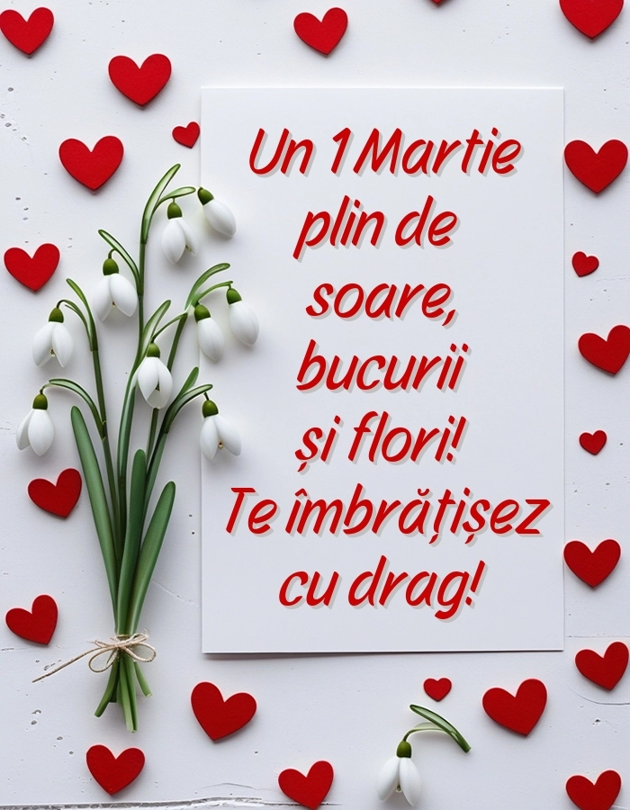 Imagini cu felicitări de 1 Martie pentru Nașă: Ghiocei