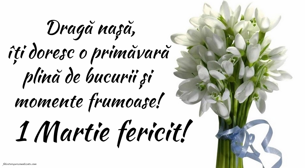 Imagini cu felicitări de 1 Martie pentru Nașă: Ghiocei