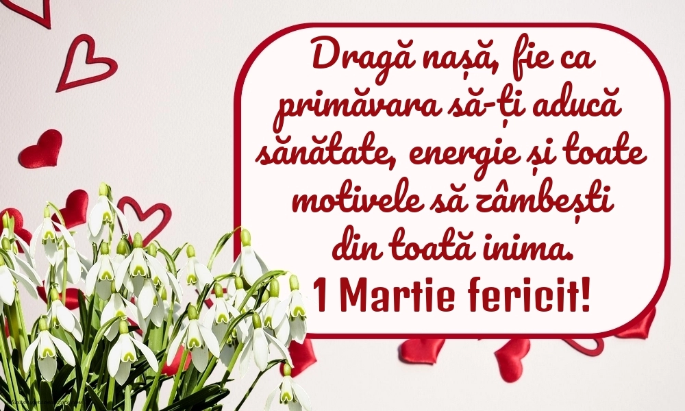 Imagini cu felicitări de 1 Martie pentru Nașă: Ghiocei