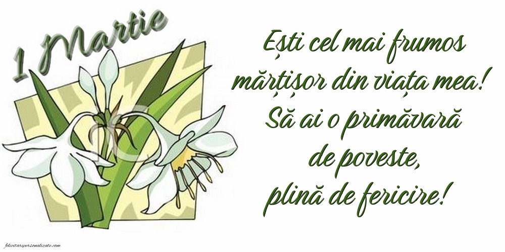 Imagini cu felicitări de 1 Martie pentru Nepoată: Ghiocei