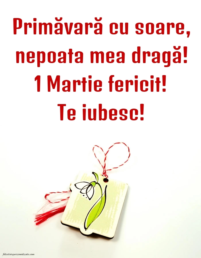 Imagini cu felicitări de 1 Martie pentru Nepoată: Ghiocei