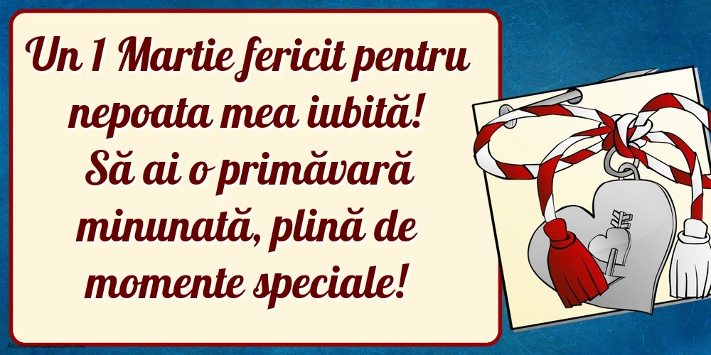 Imagini cu felicitări de 1 Martie pentru Nepoată: Mărțișor