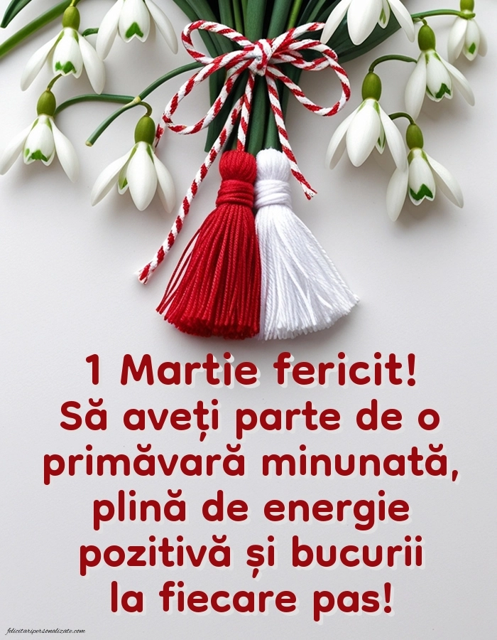 Imagini cu felicitări de 1 Martie pentru Profesoară: Ghiocei