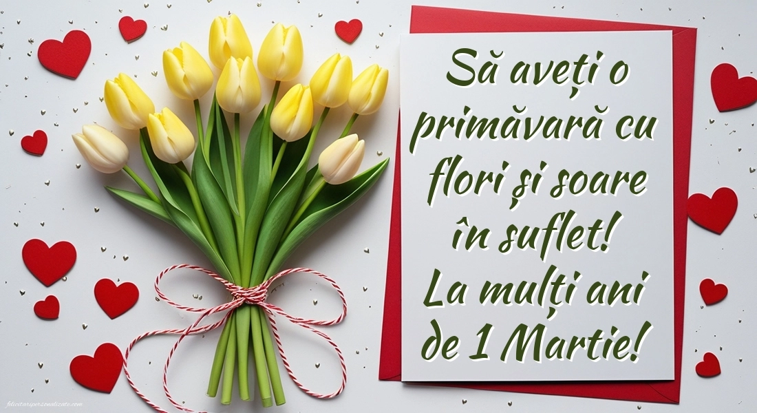 Imagini cu felicitări de 1 Martie pentru Profesoară: Lalele
