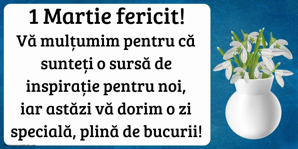 Imagini cu felicitări de 1 Martie pentru Profesoară: Ghiocei