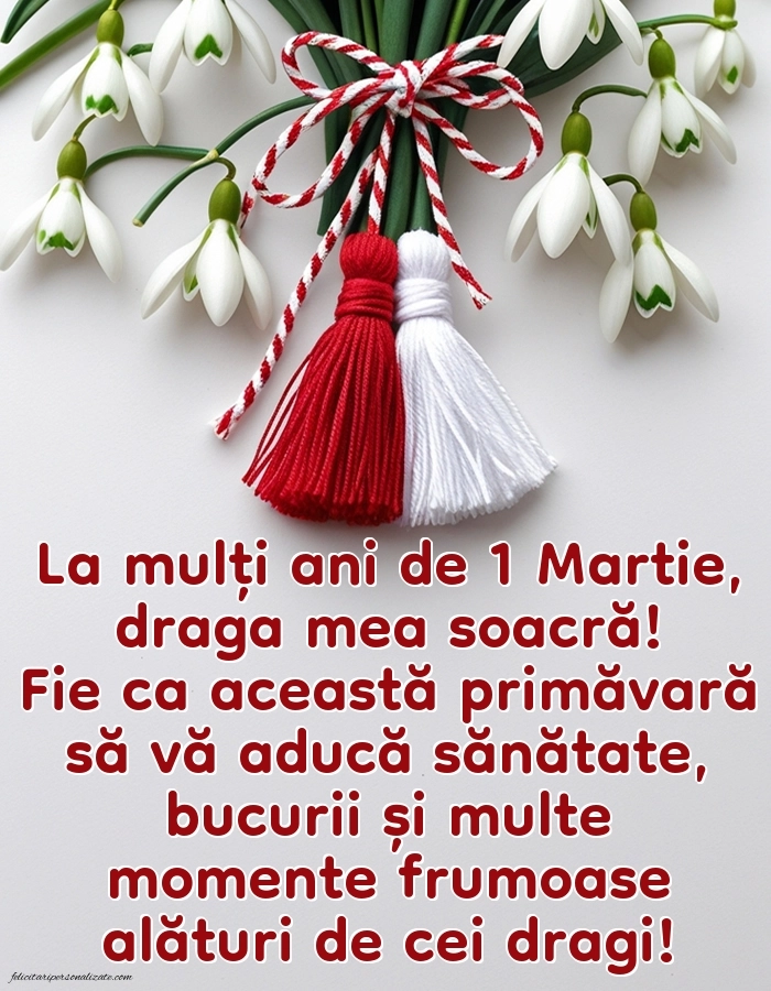 Imagini cu felicitări de 1 Martie pentru Soacră: Ghiocei