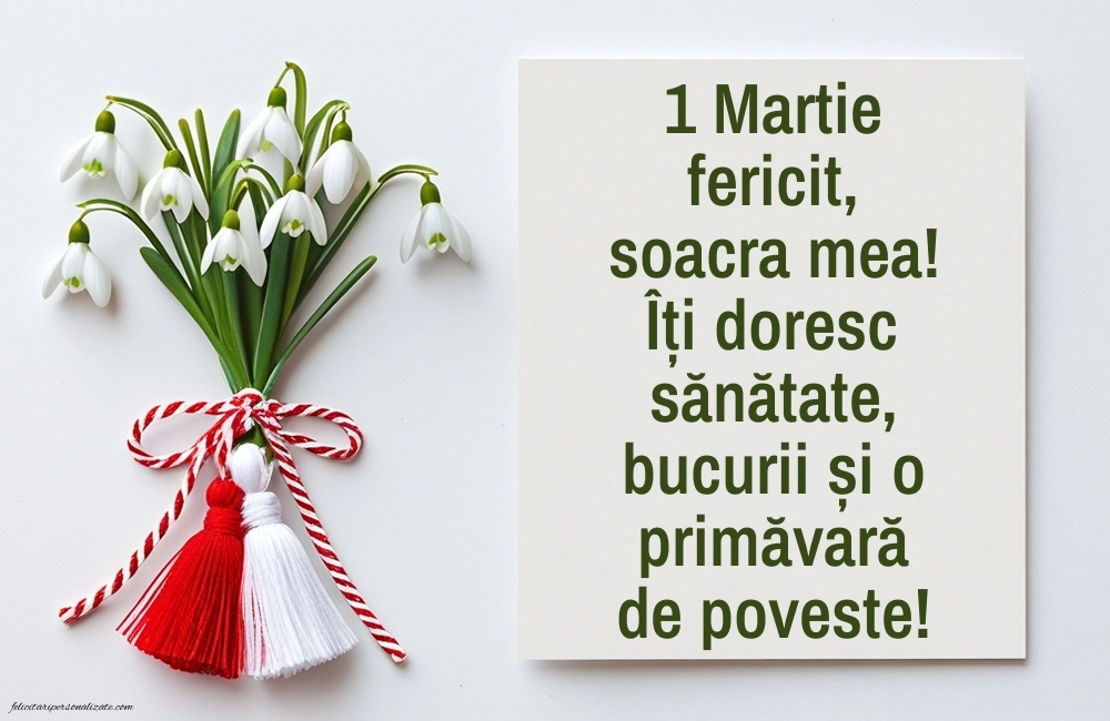 Imagini cu felicitări de 1 Martie pentru Soacră: Ghiocei