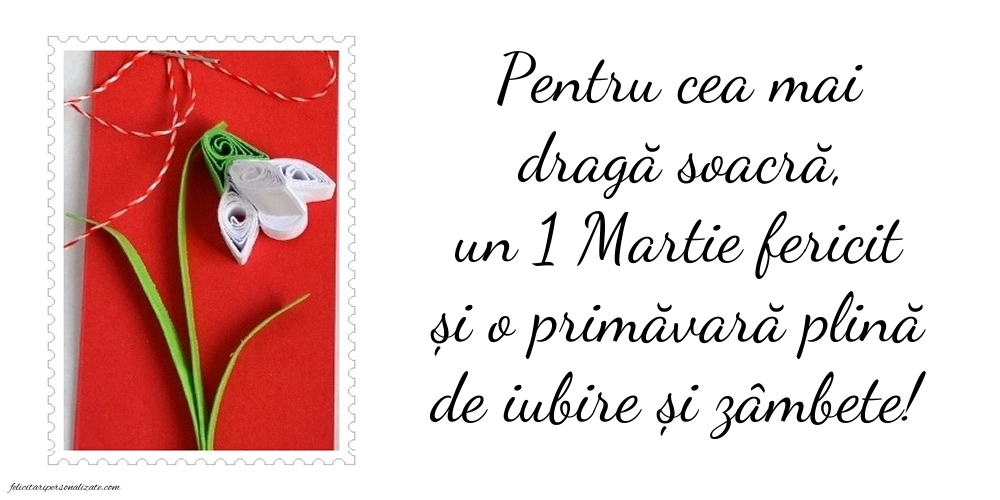 Imagini cu felicitări de 1 Martie pentru Soacră: Mărțișor