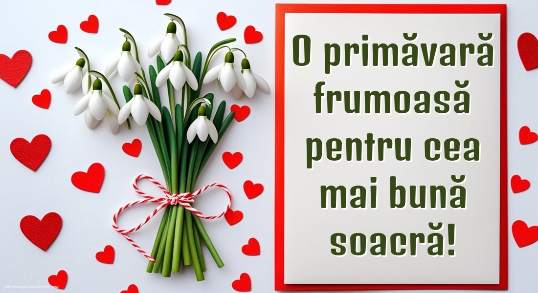 Imagini cu felicitări de 1 Martie pentru Soacră: Ghiocei