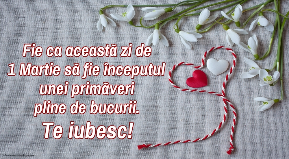 Imagini cu felicitări de 1 Martie pentru Soție: Ghiocei