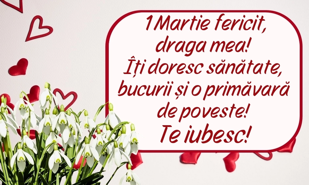 Imagini cu felicitări de 1 Martie pentru Soție: Ghiocei