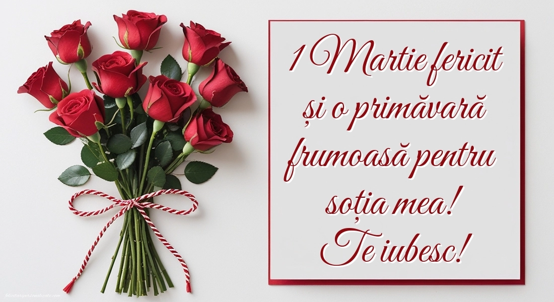 Imagini cu felicitări de 1 Martie pentru Soție: Trandafiri