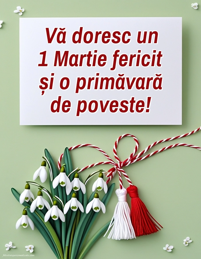 Imagini și felicitări cu mesaje de 1 Martie - Mărtisor: Ghiocei