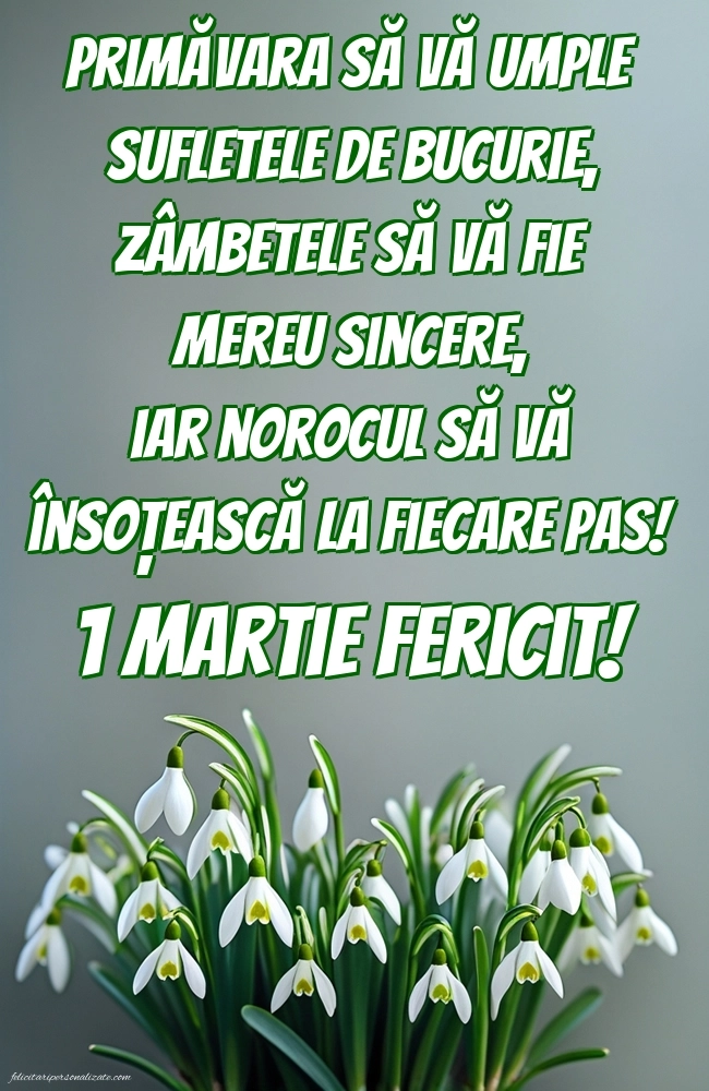 Cele mai frumoase felicitări de 1 Martie: Ghiocei