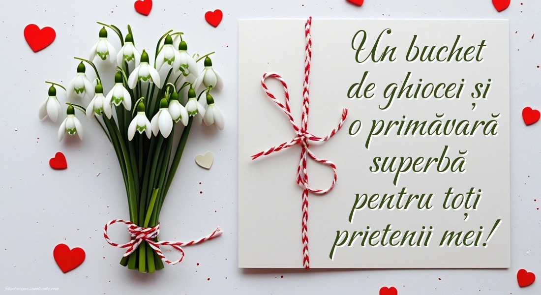 Urări de 1 Martie cu imagini: Ghiocei