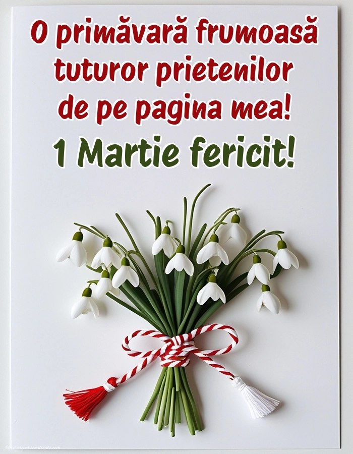 Imagini și felicitări cu mesaje de 1 Martie - Mărtisor: Ghiocei