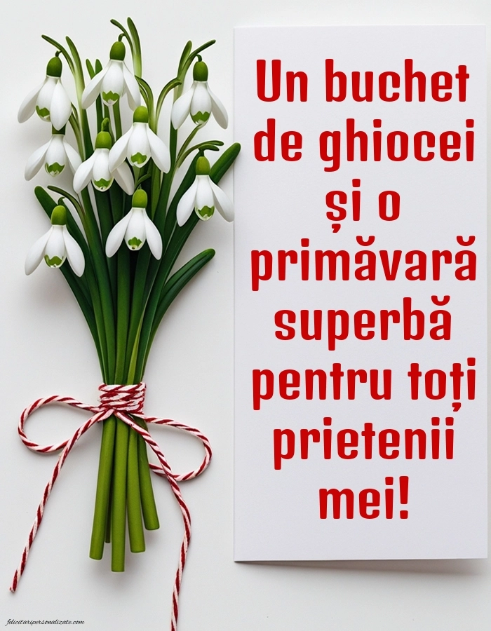 Poze cu urări de 1 Martie: Ghiocei