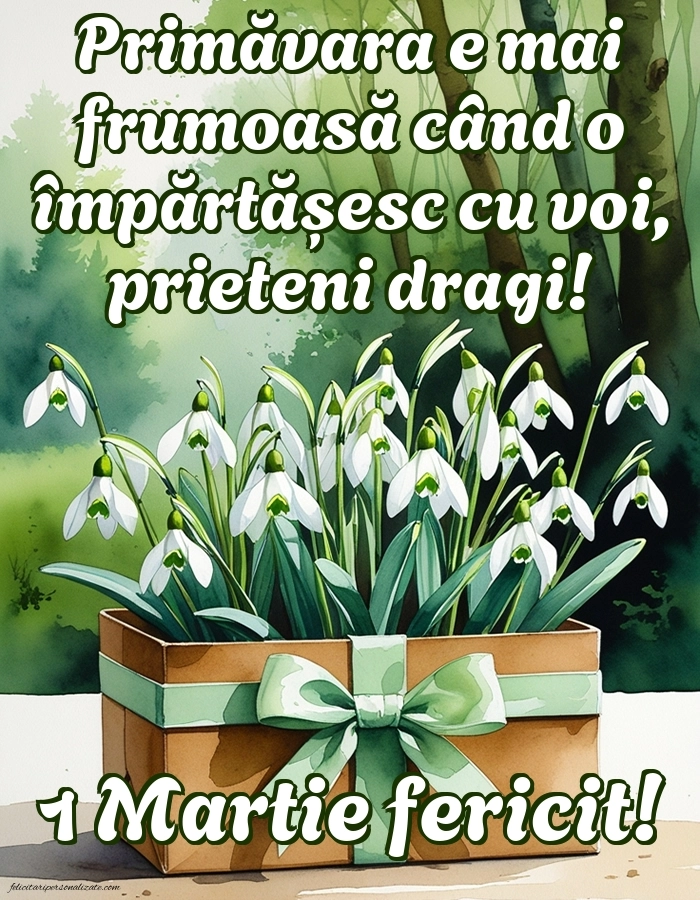 Poze cu urări de Mărțișor: Ghiocei