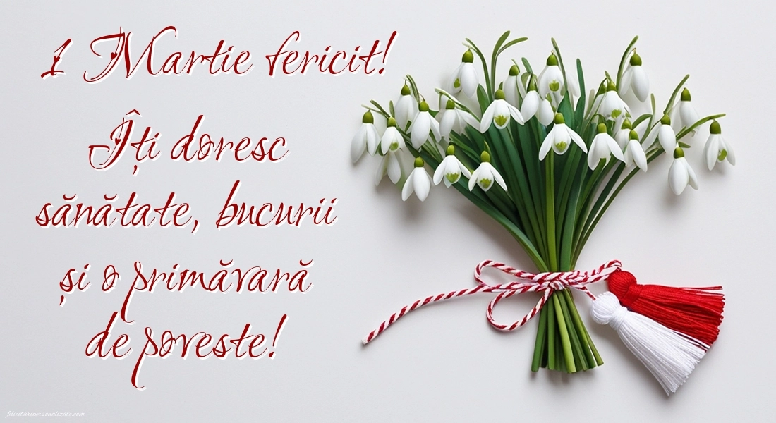 Poze cu urări de Mărțișor: Ghiocei