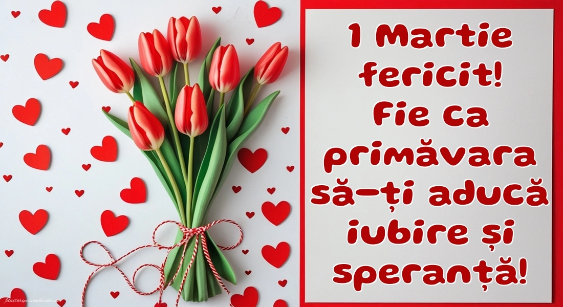 Poze cu urări de Mărțișor: Lalele