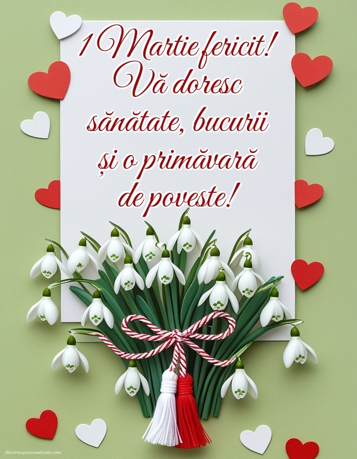 Imagini și felicitări cu mesaje de 1 Martie - Mărtisor: Ghiocei