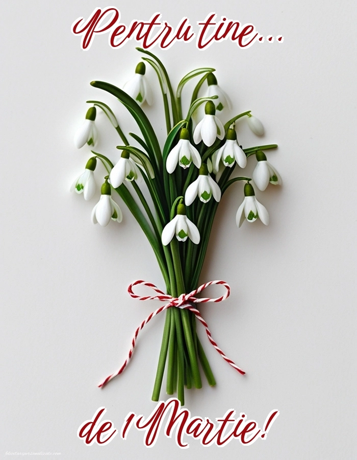 Poze cu urări de Mărțișor: Ghiocei