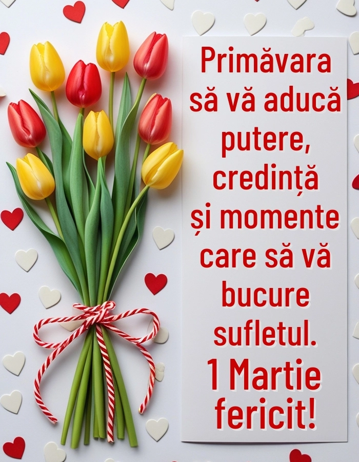 Poze cu urări de Mărțișor: Lalele