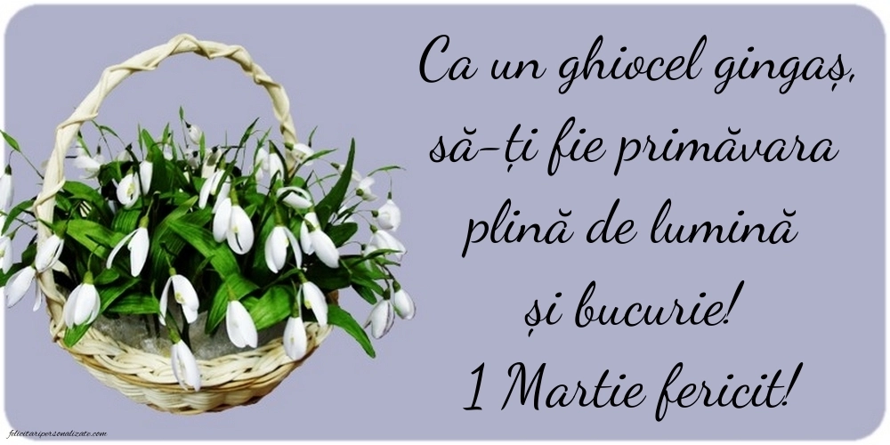 Imagini cu felicitări de 1 Martie: Ghiocei