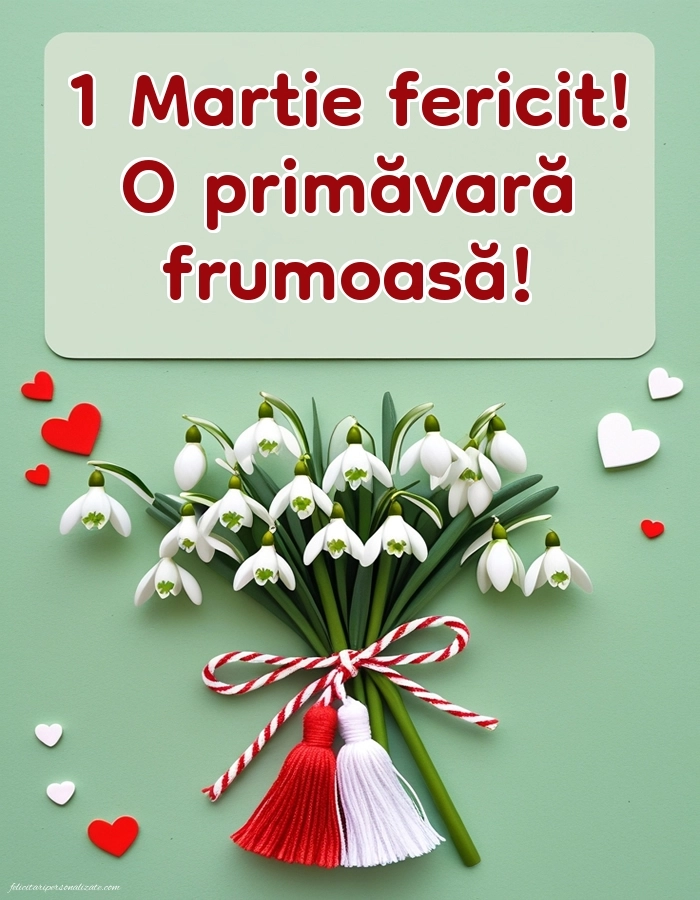 Imagini și felicitări cu mesaje de 1 Martie - Mărtisor: Ghiocei