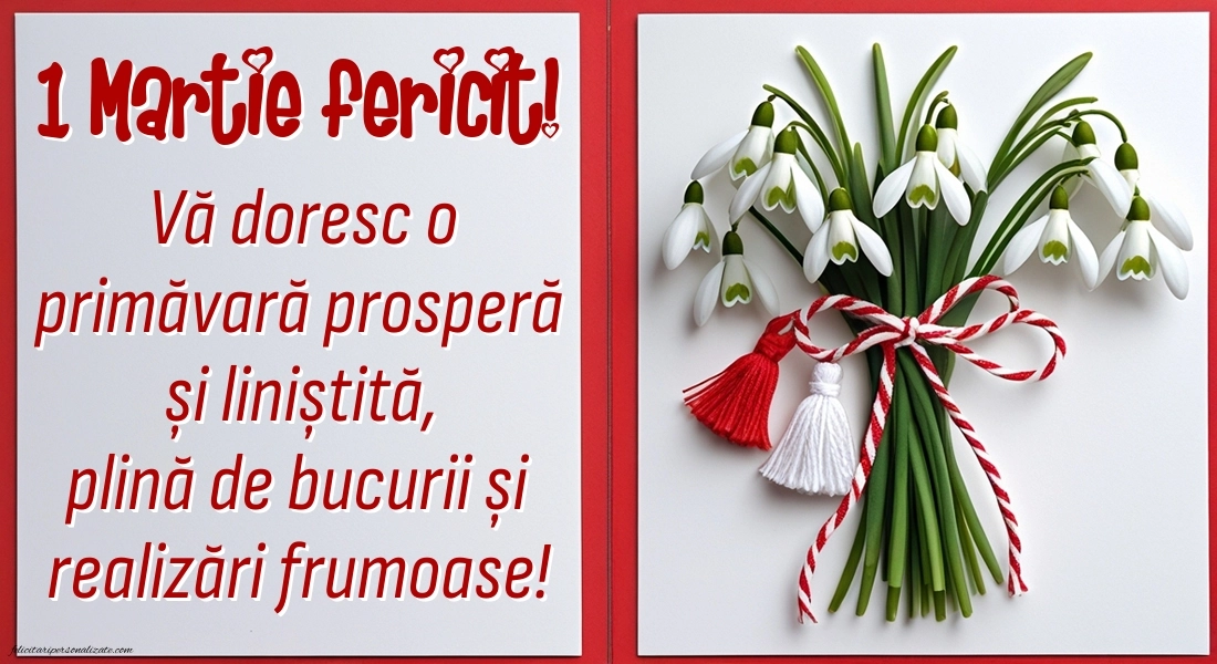Poze cu urări de 1 Martie: Ghiocei