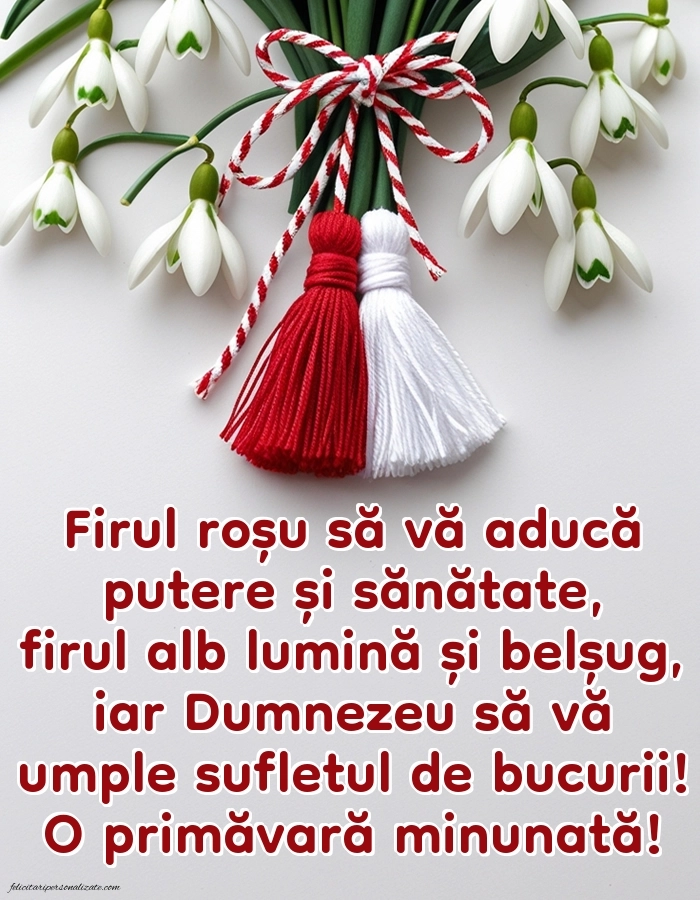 Imagini și felicitări cu mesaje de 1 Martie - Mărtisor: Ghiocei