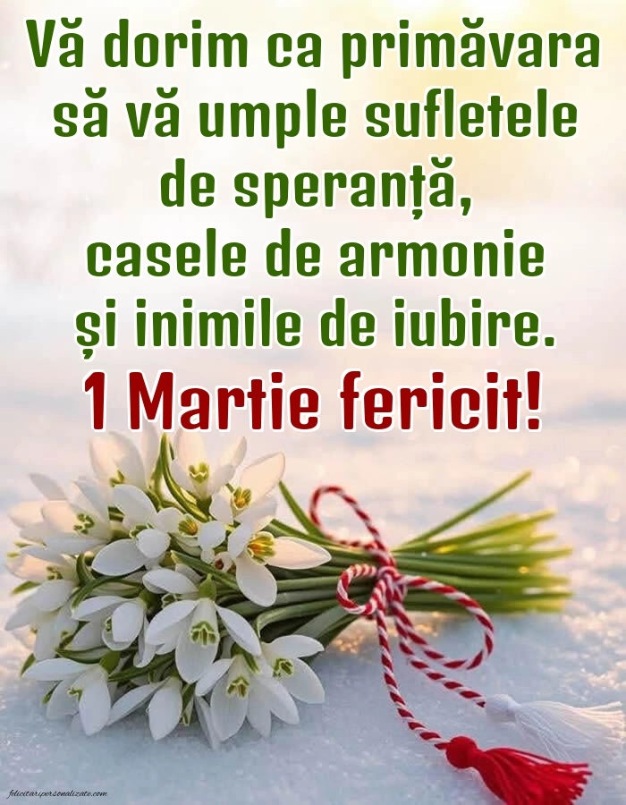 Felicitări de 1 Martie pentru facebook: Ghiocei