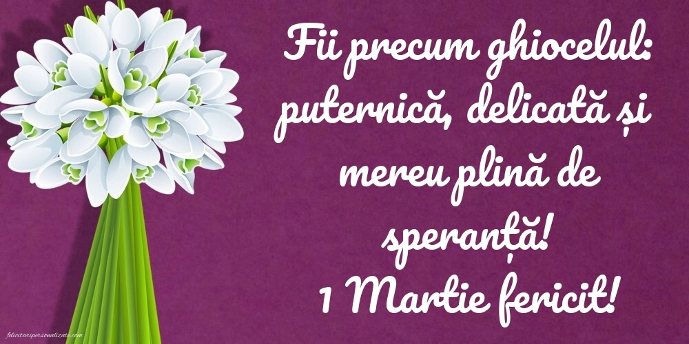 Imagini cu felicitări de 1 Martie: Ghiocei