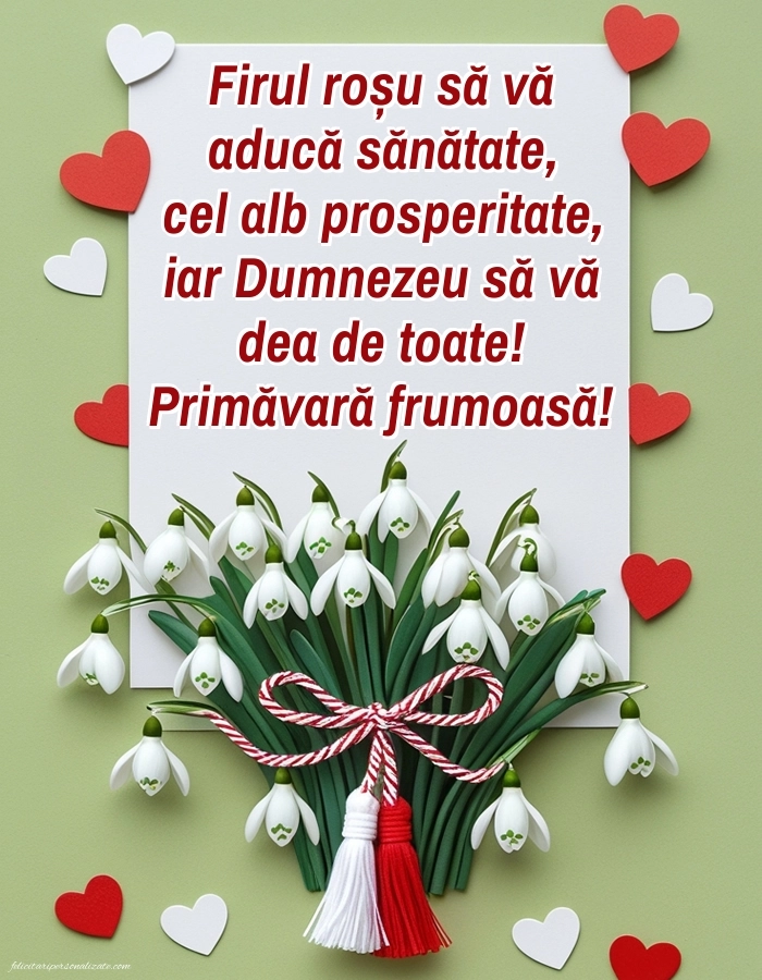Imagini și felicitări cu mesaje de 1 Martie - Mărtisor: Ghiocei
