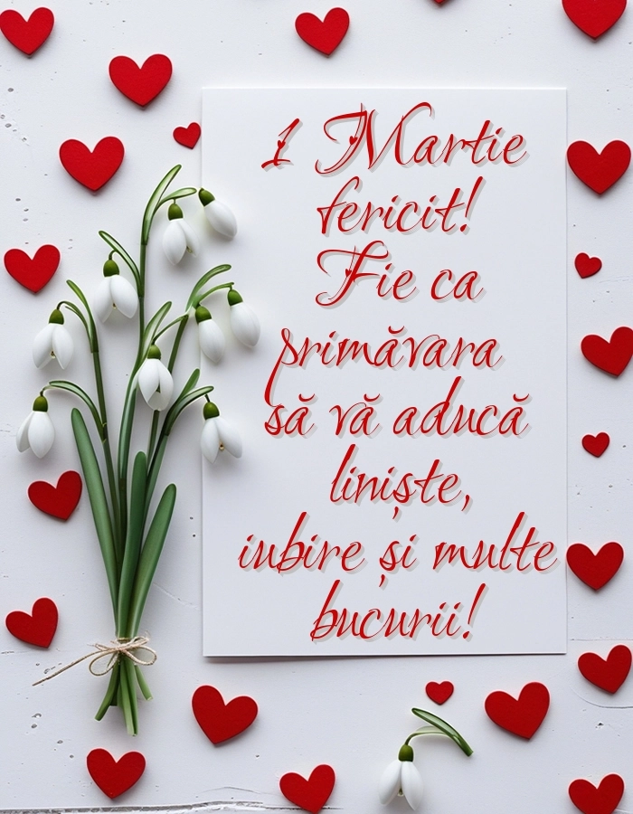 Poze cu urări de 1 Martie: Ghiocei