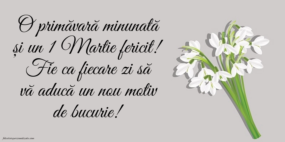 Cele mai frumoase felicitări de Mărtisor: Ghiocei