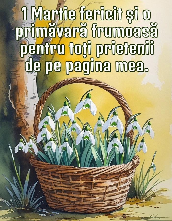 Imagini și felicitări cu mesaje de 1 Martie - Mărtisor: Ghiocei