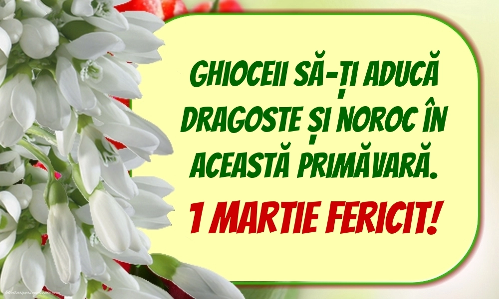 Poze cu mesaje de 1 Martie: Ghiocei