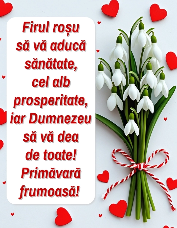 Imagini și felicitări cu mesaje de 1 Martie - Mărtisor: Ghiocei