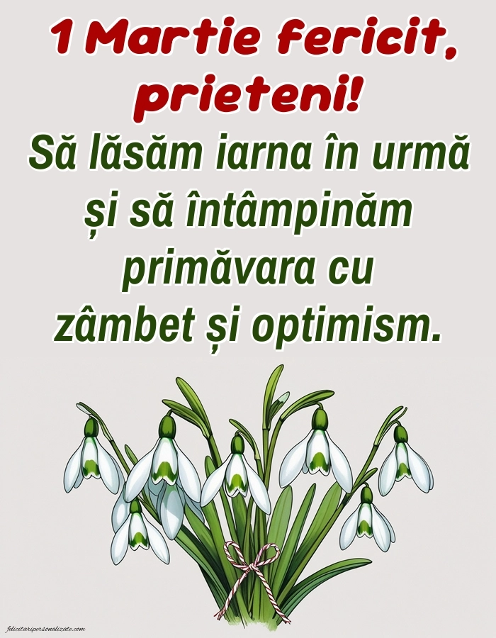 Felicitări de 1 Martie pentru facebook: Ghiocei